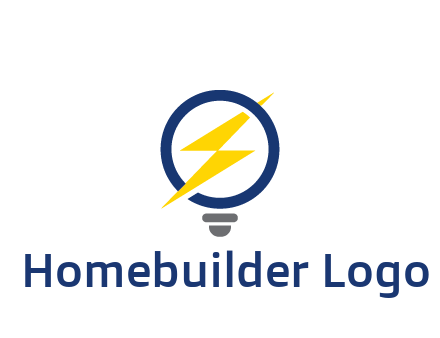 lightning in light bulb energy logo