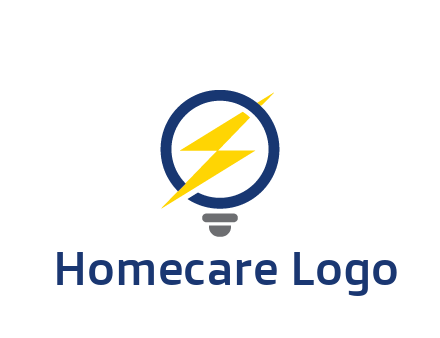lightning in light bulb energy logo