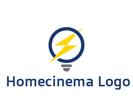lightning in light bulb energy logo