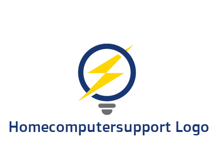 lightning in light bulb energy logo