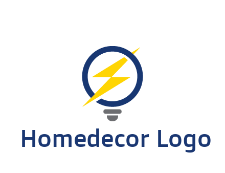lightning in light bulb energy logo