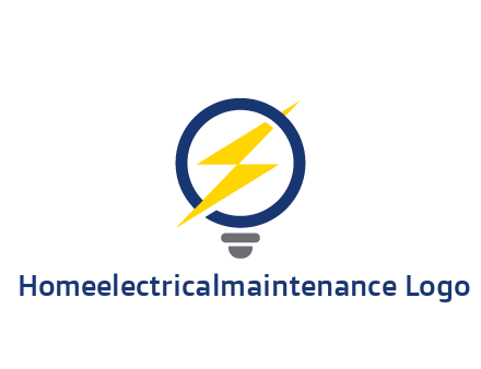 lightning in light bulb energy logo