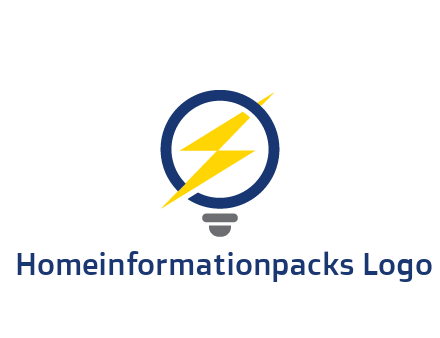 lightning in light bulb energy logo