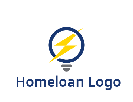lightning in light bulb energy logo