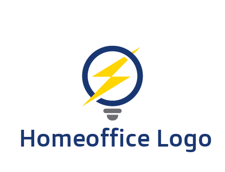 lightning in light bulb energy logo