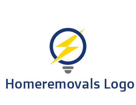 lightning in light bulb energy logo