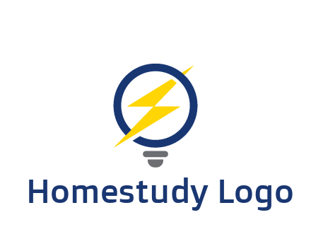lightning in light bulb energy logo
