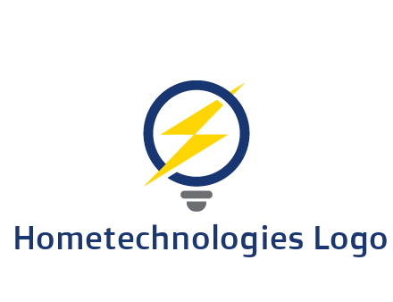 lightning in light bulb energy logo