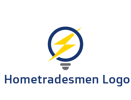 lightning in light bulb energy logo