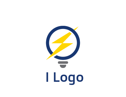 lightning in light bulb energy logo