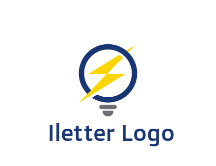lightning in light bulb energy logo