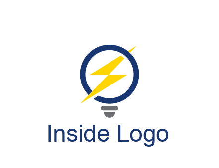 lightning in light bulb energy logo