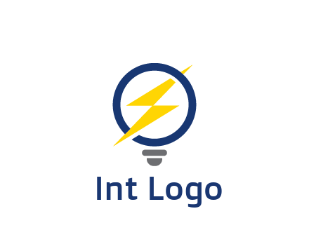 lightning in light bulb energy logo