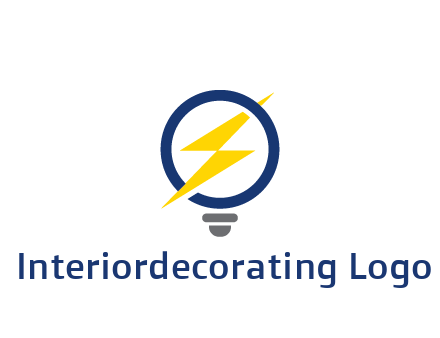 lightning in light bulb energy logo