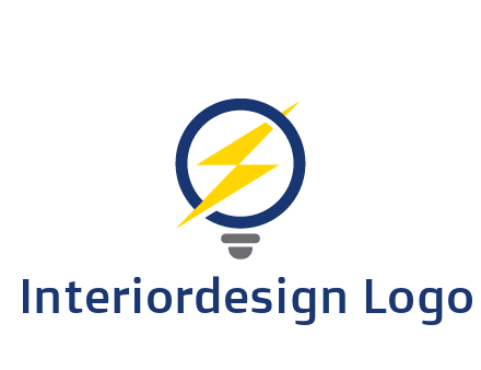 lightning in light bulb energy logo