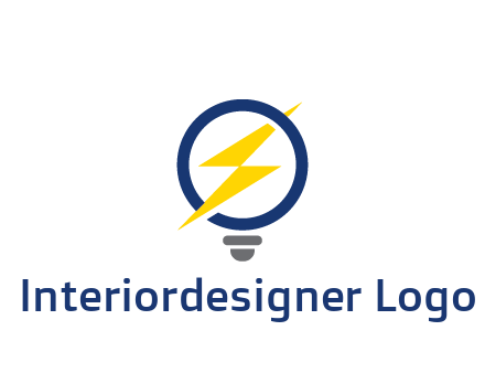 lightning in light bulb energy logo
