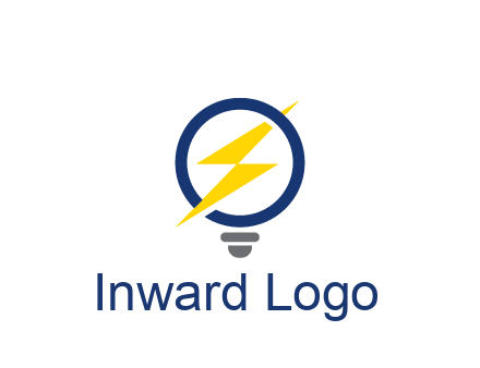 lightning in light bulb energy logo