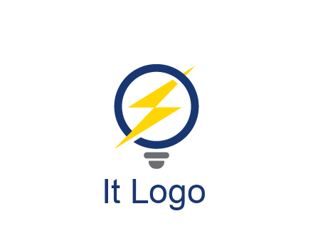 lightning in light bulb energy logo