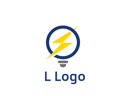 lightning in light bulb energy logo
