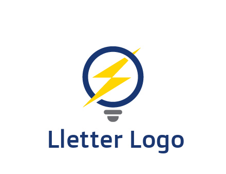 lightning in light bulb energy logo