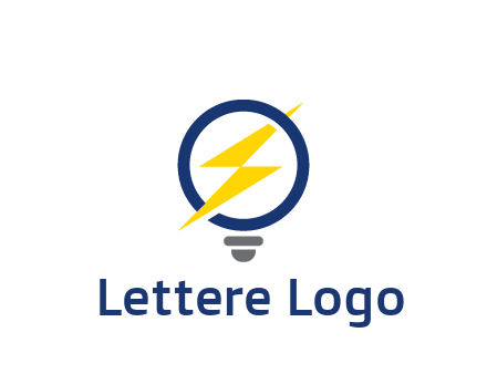 lightning in light bulb energy logo