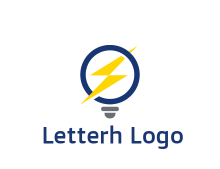 lightning in light bulb energy logo