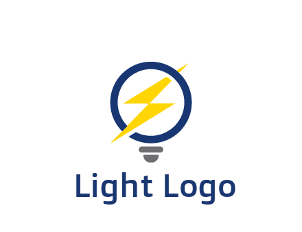 lightning in light bulb energy logo