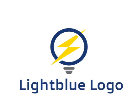 lightning in light bulb energy logo