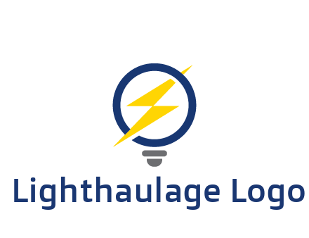 lightning in light bulb energy logo