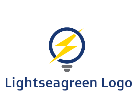 lightning in light bulb energy logo