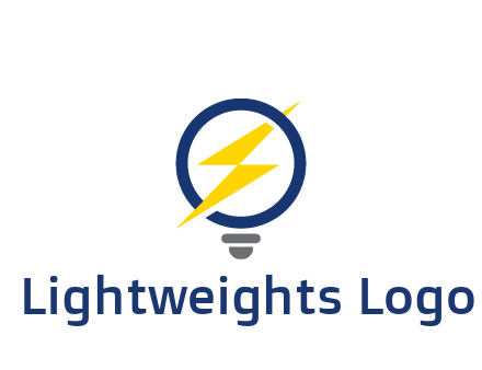 lightning in light bulb energy logo