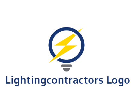 lightning in light bulb energy logo