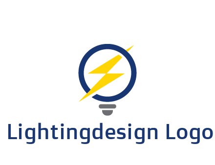 lightning in light bulb energy logo