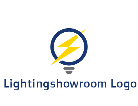 lightning in light bulb energy logo