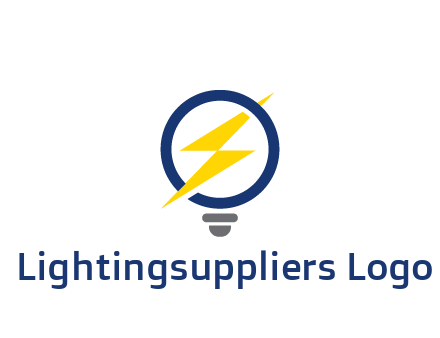 lightning in light bulb energy logo