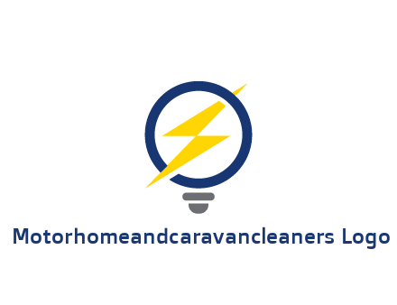 lightning in light bulb energy logo