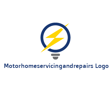 lightning in light bulb energy logo