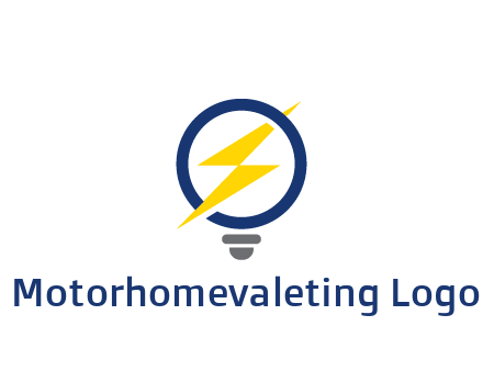 lightning in light bulb energy logo