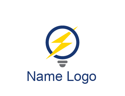 lightning in light bulb energy logo