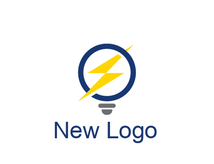 lightning in light bulb energy logo