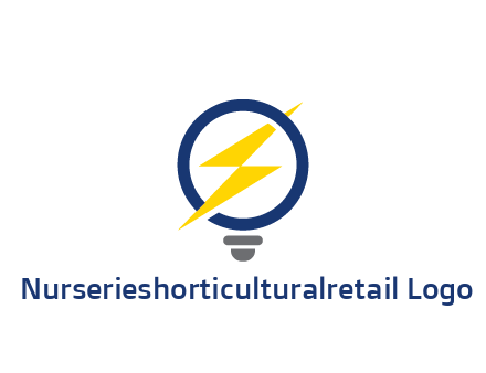 lightning in light bulb energy logo