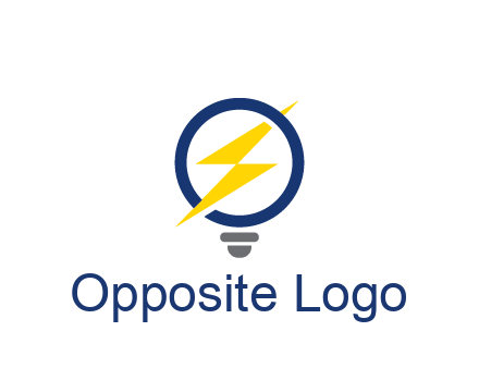 lightning in light bulb energy logo