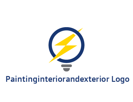 lightning in light bulb energy logo