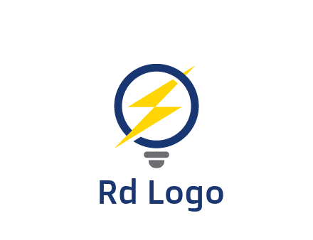 lightning in light bulb energy logo