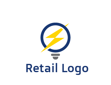 lightning in light bulb energy logo