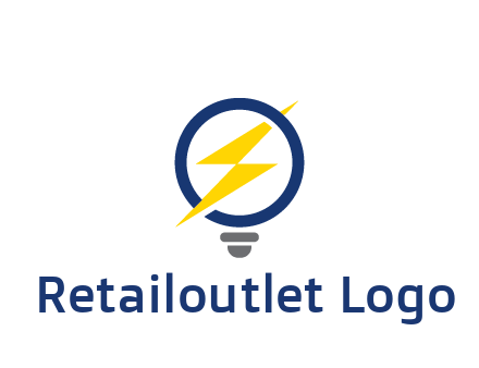 lightning in light bulb energy logo