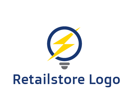 lightning in light bulb energy logo