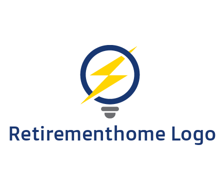 lightning in light bulb energy logo