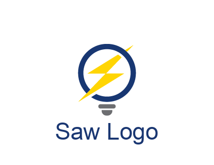 lightning in light bulb energy logo