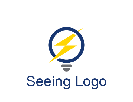 lightning in light bulb energy logo